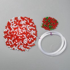 DIY 手作りアクリル ビーズ編みフルーツ バスケット キット  水晶の線  ミックスカラー  ビーズ：8mm  穴：2mm&nbsp;DIY-WH0250-86