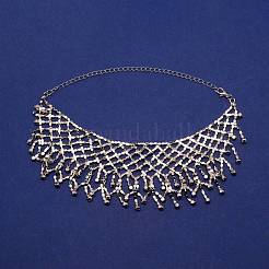 Crystal Rhinestone Bib Necklace&nbsp;NJEW-WH0018-01P