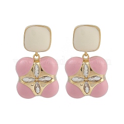 Flower Brass Enamel Stud Earrings for Women&nbsp;EJEW-Q391-19G
