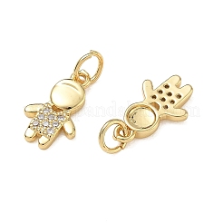 Brass Micro Pave Clear Cubic Zirconia Pendants&nbsp;CU-CBA9AFC-01G-09