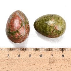 天然のユナカイト卵石  不安を和らげる瞑想のための癒しのポケットパームストーンイースターデコレーション  30x22mm&nbsp;GG-L654-H02-03