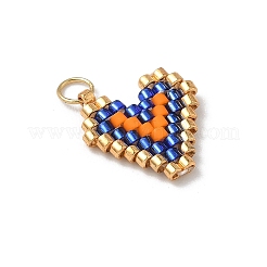Glass Seed Beaded Heart Charms&nbsp;PALLOY-MZ00925