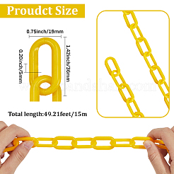 PVCプラスチックアズキチェーン1個  ゴールド  リンク：36x19x5mm  約15m / pc&nbsp;FIND-SP0020-65C
