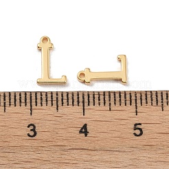 真鍮チャーム  18KGP本金メッキ  文字l  9.5x6x1.3mm  穴：0.8mm&nbsp;KK-R164-01L-G