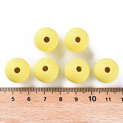 アクリルビーズ  ラバー加工スタイル  片穴  ラウンド  きいろ  16mm  穴：3.5mm&nbsp;OACR-S039-05-85