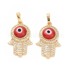Brass Micro Pave Cubic Zirconia Pendants&nbsp;ZIRC-F136-03G