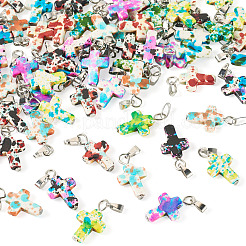 60Pcs 6 Colors Synthetic Turquoise Pendants&nbsp;PALLOY-TAC0289
