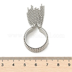 丸いボールタッセル 304 ステンレススチール カフリング 女性用  ステンレス鋼色  10mm  内径：19mm&nbsp;RJEW-U039-03P