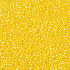 12/0 チェコ不透明ガラスシードビーズ  光沢のある  ラウンド  きいろ  2x1mm  穴：0.7mm  約500 G /袋&nbsp;SEED-N004-003C-21