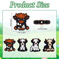 12Pcs 4 Styles Cattle Silicone Focal Beads&nbsp;SIL-SZ0002-79