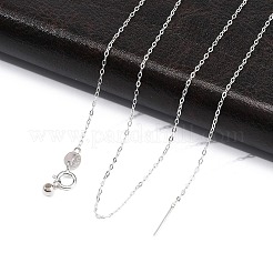 925 Sterling Silver Cable Chain Adjustable Slider Necklaces for Women&nbsp;NJEW-U030-01S-01