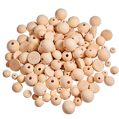 400Pcs 8 Style Unfinished Natural Wood Cabochons & Beads&nbsp;WOOD-SZ0001-02