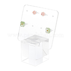 アクリルイヤリングディスプレイスタンドキューブ  長方形  4.1x8x10.2cm&nbsp;EDIS-WH0032-16B