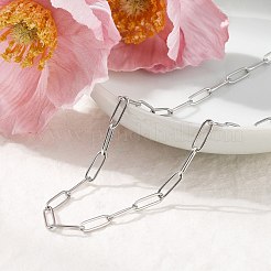 3.5mm 304ステンレススチールペーパークリップチェーンネックレス  変色しない  ステンレス鋼色  20.55インチ（52.2cm）&nbsp;NJEW-T016-07P