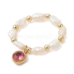 3Pcs Natural Cultured Freshwater Pearl Beaded Stretch Finger Rings&nbsp;RJEW-JR01009