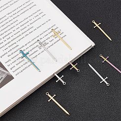 12色201ステンレススチールペンダント3個  剣のチャーム  ミックスカラー  45x13.5x2mm  穴：1.8mm  4個/カラー&nbsp;STAS-UN0045-12