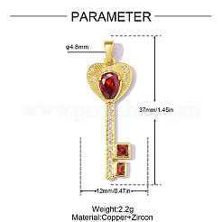 Brass Micro Pave Cubic Zirconia Pendants&nbsp;CU-OY002-05G-02