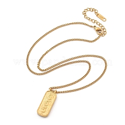 304 Stainless Steel Rectangle Number Pendant Necklaces&nbsp;NJEW-D300-01G-05