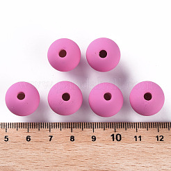 アクリルビーズ  ラバー加工スタイル  片穴  ラウンド  カメリア  16mm  穴：3.5mm&nbsp;OACR-S039-05-82