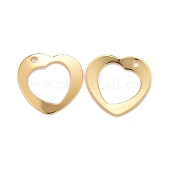 ステンレスペンダント201個  ハート  24KGP本金メッキ  20x21x1mm  穴：1.8mm&nbsp;STAS-K217-71G