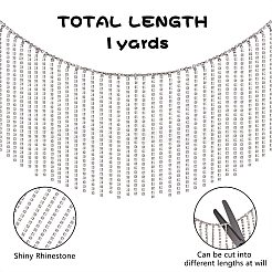 1ヤードガラスラインストーンカップチェーン  タッセルチェーン  ウェディングドレスの装飾的なラインストーンチェーン  透明  120mm&nbsp;FIND-SZ0002-19