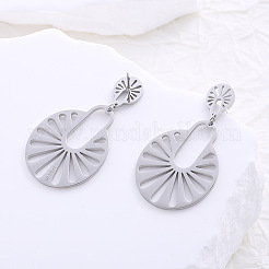 Stainless Steel Oval Dangle Stud Earrings&nbsp;ZW6433