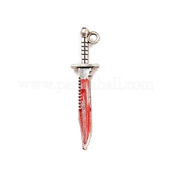 合金エナメルチャーム  ナイフチャーム  アンティークシルバー  42x9.5x3.5mm  穴：2mm&nbsp;ENAM-M055-29P