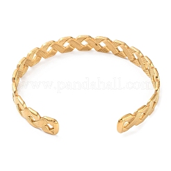 304 Stainless Steel Hollow Rhombus Cuff Bangles&nbsp;BJEW-F457-15G