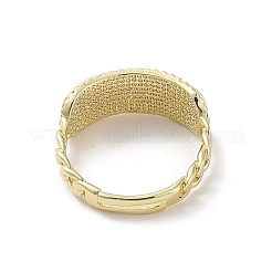 Brass Pave Cubic Zirconia Adjustable Rings&nbsp;RJEW-M170-25G