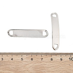 201 ステンレス鋼リンク/コネクター  楕円形  空白タグのスタンプ  ステンレス鋼色  42x8x1mm  穴：5mm&nbsp;STAS-S158-09C-P