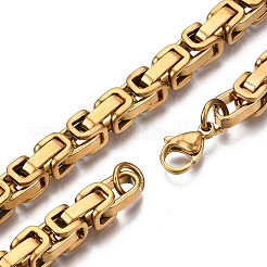 Ion Plating(IP) 201 Stainless Steel Byzantine Chain Bracelets&nbsp;BJEW-S057-89A-01