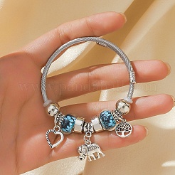 Alloy Beads European Bangles&nbsp;FS-WG24546-02