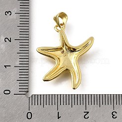 真鍮チャーム  ヒトデ  ラックめっき  長持ちメッキ  鉛フリー＆カドミウムフリー  18KGP本金メッキ  22.5x21x3mm  穴：3.7x4mm&nbsp;KK-Q066-07A-G