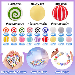 Round Food Grade Eco-Friendly Silicone Focal Beads&nbsp;SIL-TA0001-90