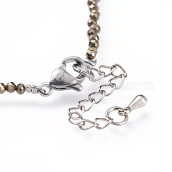 Natural Pyrite Beaded Necklaces&nbsp;NJEW-JN02492-03