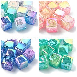 10Pcs Gradient Color & UV Plating Transparent Acrylic Beads&nbsp;OACR-YW0002-25D