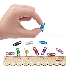 アルミ製ヘアカフ  ヘアコイルカフス  8ループ  ミックスカラー  22~23x8mm  穴：3mm  10個/コンパートメント  100個/箱&nbsp;ALUM-PH0003-01