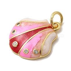 Brass Micro Pave Cubic Zirconia Pendants with Enamel&nbsp;KK-H092-05G