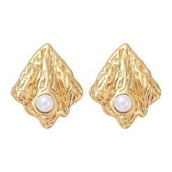 304 Stainless Steel ABS Plastic Pearl Stud Earrings&nbsp;STAS-D368-01B-G