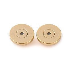 真鍮のスタッドピアスのパーツ  カドミウムフリー＆鉛フリー  ラウンド  24KGP本金メッキ  8x4mm  穴：1mm&nbsp;FIND-Z039-10A-G-1