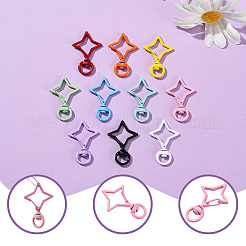 20Pcs 10 Colors Star Baking Paint Alloy Swivel Clasps&nbsp;FIND-SC0017-46