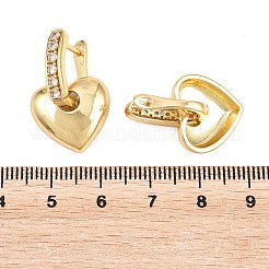 Brass Micro Pave Clear Cubic Zirconia Hoop Dangle Earrings&nbsp;EJEW-G471-30C-G