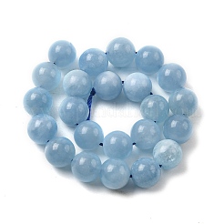天然石アクアマリンビーズ連売り  ラウンド  8mm  穴：1mm  約23個/連  7.09~7.48''（18~19センチメートル）&nbsp;G-D327-C03-8MMA