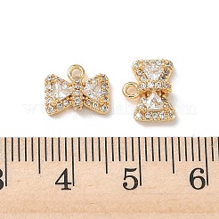 真鍮マイクロパヴェクリアキュービックジルコニアチャーム  ちょう結びのチャーム  18KGP本金メッキ  8x10x4mm  穴：1.2mm&nbsp;KK-P355-23G
