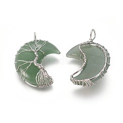 Natural Green Aventurine Tree of Life Wire Wrapped Pendants&nbsp;G-L520-E04-P