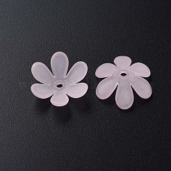 透明なアクリルビーズ  艶消し  花  ピンク  20.5x18.5x6.5mm  穴：2mm  約342個/200g&nbsp;X1-MACR-S373-107-D06