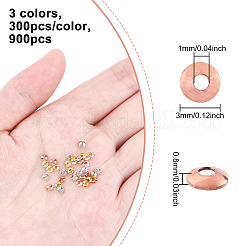 真鍮小さなビーズコーン  花弁のない  ミックスカラー  3x0.8mm  穴：1mm  900個/箱&nbsp;KK-FH0001-78