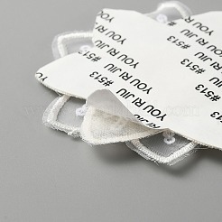 コンピュータ化された刺繍レースの自己接着/縫い付けパッチ  マスクと衣装のアクセサリー  アップリケ  花柄  68x69x2mm&nbsp;DIY-WH0410-49M