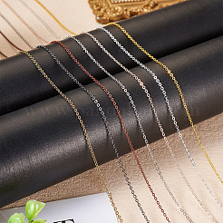 真鍮被覆鉄フラットアズキチェーン  ハンダ付け  スプールで  フラットオーバル  ゴールドカラー  2x1.5x0.3mm  約32.81フィート（10m）/ロール&nbsp;CH-TAC0007-01G