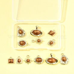 12Pcs 6 Styles Alloy Resin Pendants&nbsp;FIND-FS0004-05